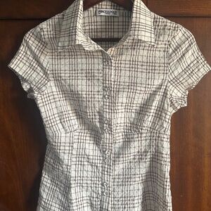 Princess Polly Cottesloe Blouse Top in Brown Check